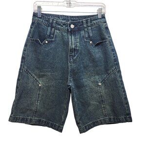 Vintage Style Denim Cargo Shorts Women's blue Size Medium